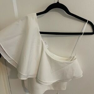 TALULAH NWOT White One-Shoulder Blouse